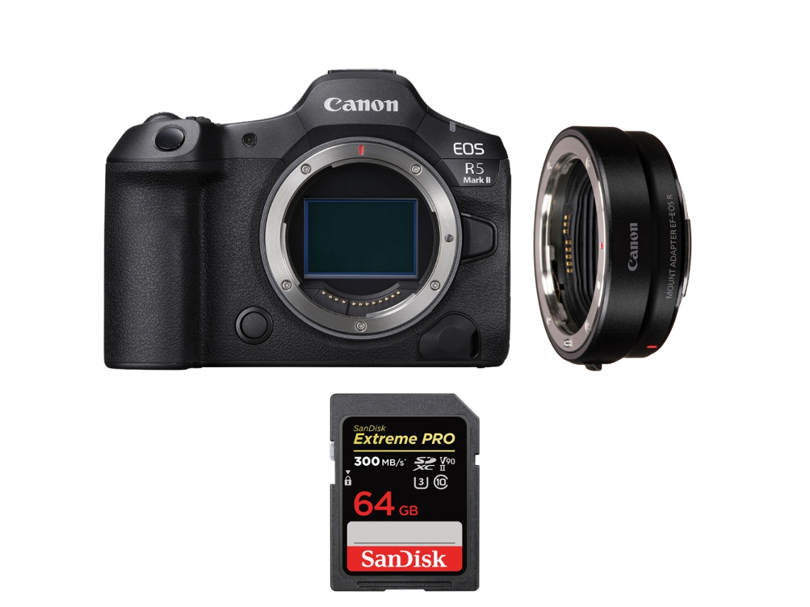 Canon Eos R5 Mark Ii + Ef-eos R + 1 Sandisk 64gb Uhs-ii 300mb/s + Ebook “20 Consejos Para Fotos Que Impactan”