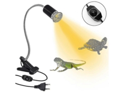 Omni-lámpara De Calor Para Reptiles Tortuga Con Clamp Rotatorio 360°, Base Cerámica Ajustable Para Terrarios Y Mascotas Negro