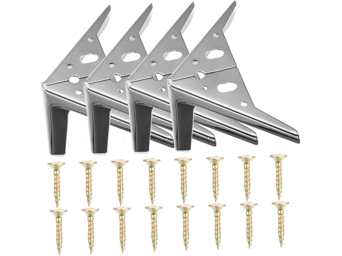 Juego De 4 Patas De Acero Inoxidable Para Muebles En Color Plata, Soportes Resistentes Para