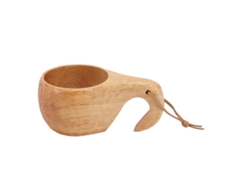 Taza de camping de madera de estilo nórdico, lisa y tallada a mano, con asa para café y té.