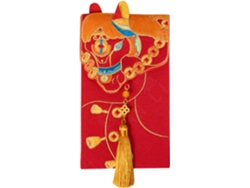 Sobres Tradicionales De Brocado Rojo Con Diseño En Relieve 3d – Bolsa De Tela Reutilizable
