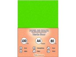 A4 80Gr Fluoride Papel Verde 100 Hojas
