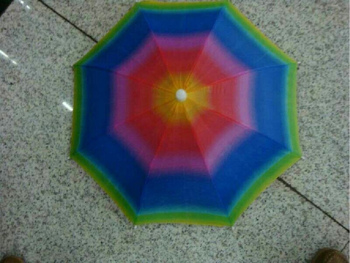 Danu26-sombrero Paraguas Plegable Con Cinta Elástica Para Cabeza Lluvia Y Sol Arcoíris