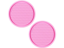 Juego De 2 Recipientes Antiderrame De Pvc Para Coche, Diseño Elegante Y Multifuncional - Rosa