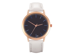 Reloj De Pulsera Unisex De Piel Sintética Para Hombre Y Mujer (blanco)