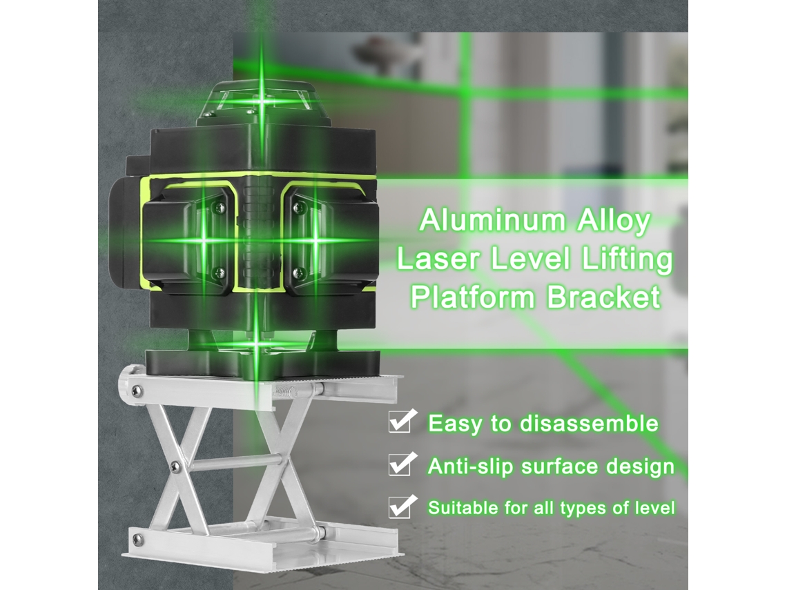 Plataforma Elevadora Ajustable De 62 Mm Para Nivel Láser En Aluminio Con Soporte Antideslizante.