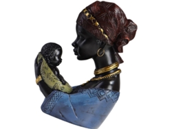 Figura africana de madre e hijo en resina, estatua decorativa tribal para la decoración del hogar.