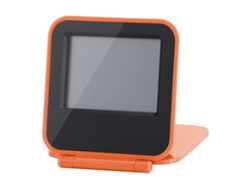 Reloj Despertador Digital Plegable Portátil Con Pantalla Lcd, Indicador De Temperatura Y Calendario - Naranja