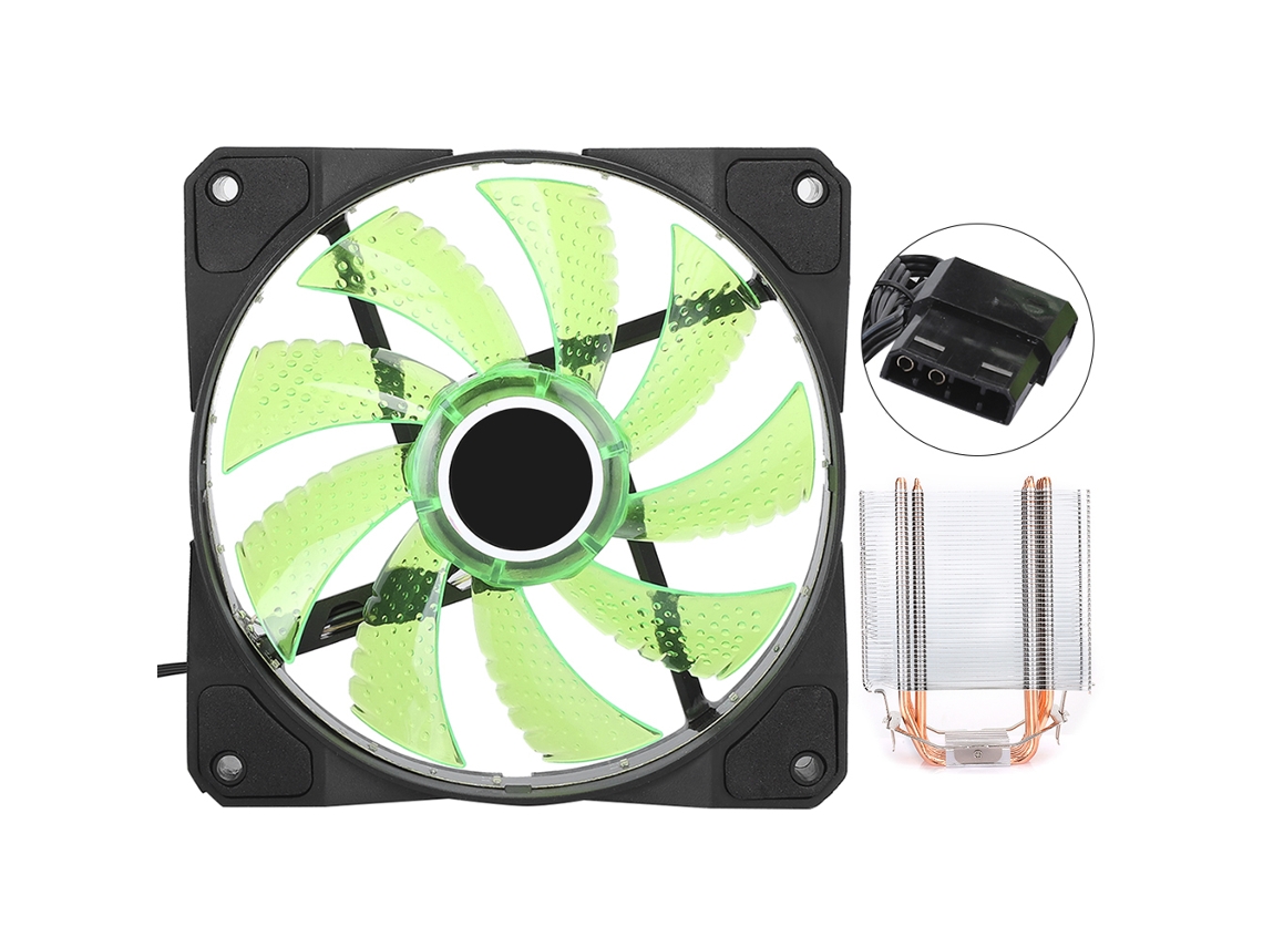 Enfriador De Cpu Con 6 Tubos De Latón, Ventilador Ultra Silencioso Para Escritorio 775 1155 1366 Verde