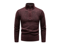 Jersey de punto para hombre con cremallera, cuello alto, mangas largas, corte ajustado, estilo casual de invierno 2026.