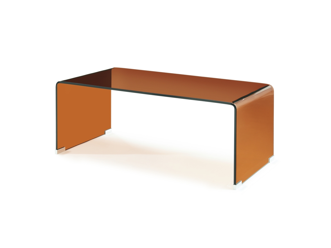 Mesa De Centro Väsas Montada Vidro Temperado 90x45x35 Cm Castanho en.casa
