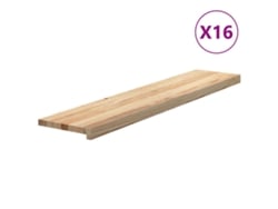 Conjunto 16 Peldaño De Escalera VIDAXL Marrón Oak Wood (120x25x2 cm)