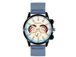 Reloj De Pulsera De Cuero Pu Casual Empresarial Para Hombres Moda Azul Hematita