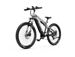 Bicicleta eléctrica Duotts E29, motor de 250 W, batería de 48 V y 13,5 Ah, frenos hidráulicos, color blanco y plateado.