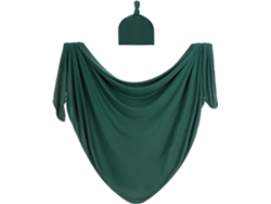 Juego De Manta Y Gorro Para Recién Nacido, Para Bebés Y Niñas, Grande, 35 X 35 Pulgadas (verde Pavo Real) Chrui
