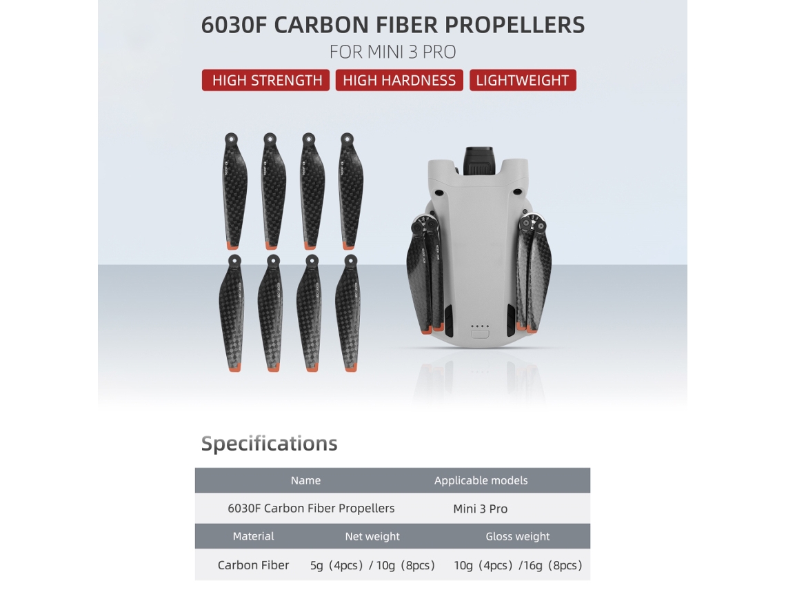 Hélices De Fibra De Carbono De Bajo Ruido Para Drones, Compatibles Con Los Accesorios Del Dji Mini 3 Pro.