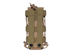 Bolsa táctica para botella de agua, funda portátil para radio, riñonera ajustable de nailon para senderismo, acampada y viajes (color barro).