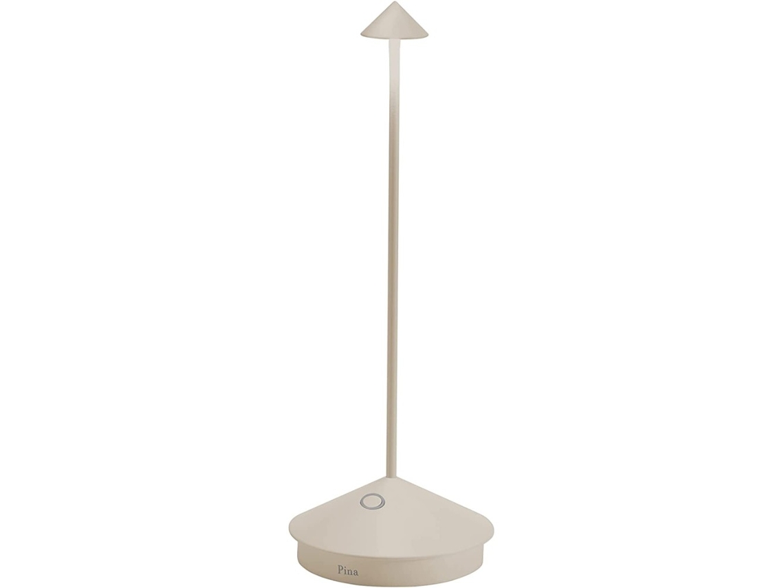 Lámpara De Mesa Led Inalámbrica Recargable Y Regulable Pina Pro Sand Zafferano