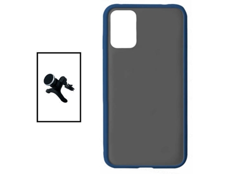 Kit Soporte Magnético de Coche Reforzado + Carcasa Invisible Bumper para Samsung Galaxy A13 PHONECARE Azul Transparente