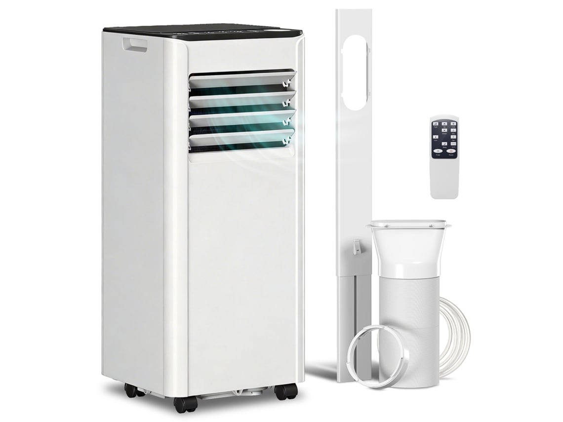 Aire Acondicionado Portátil De 9000 Btu, 4 En 1, Deshumidificador, 28 M², Blanco