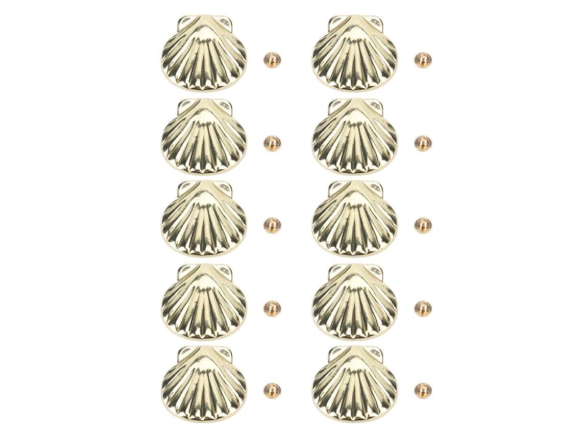 10 Juegos De Remaches De Concha Dorados De 33 Mm Con Tornillo De Cruz De 4,5 Mm Para Cinturones, Bolsos, Zapatos Y Cuero.