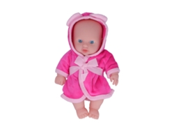 Boneca Bebê Recém-nascido Realista 20cm Com Vestido Vermelho Rosa De Vinil