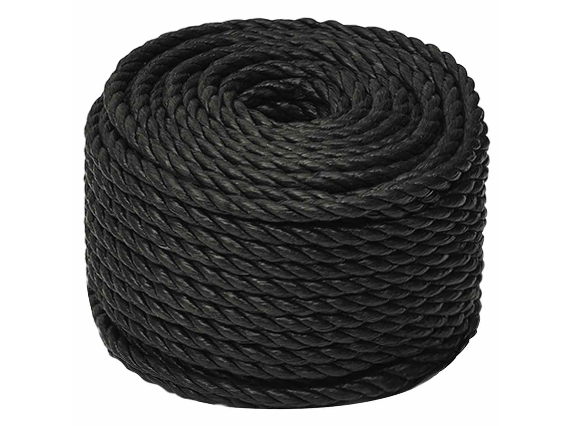 Cuerda de trabajo de polipropileno negro de 10 mm y 500 m HARLANV1