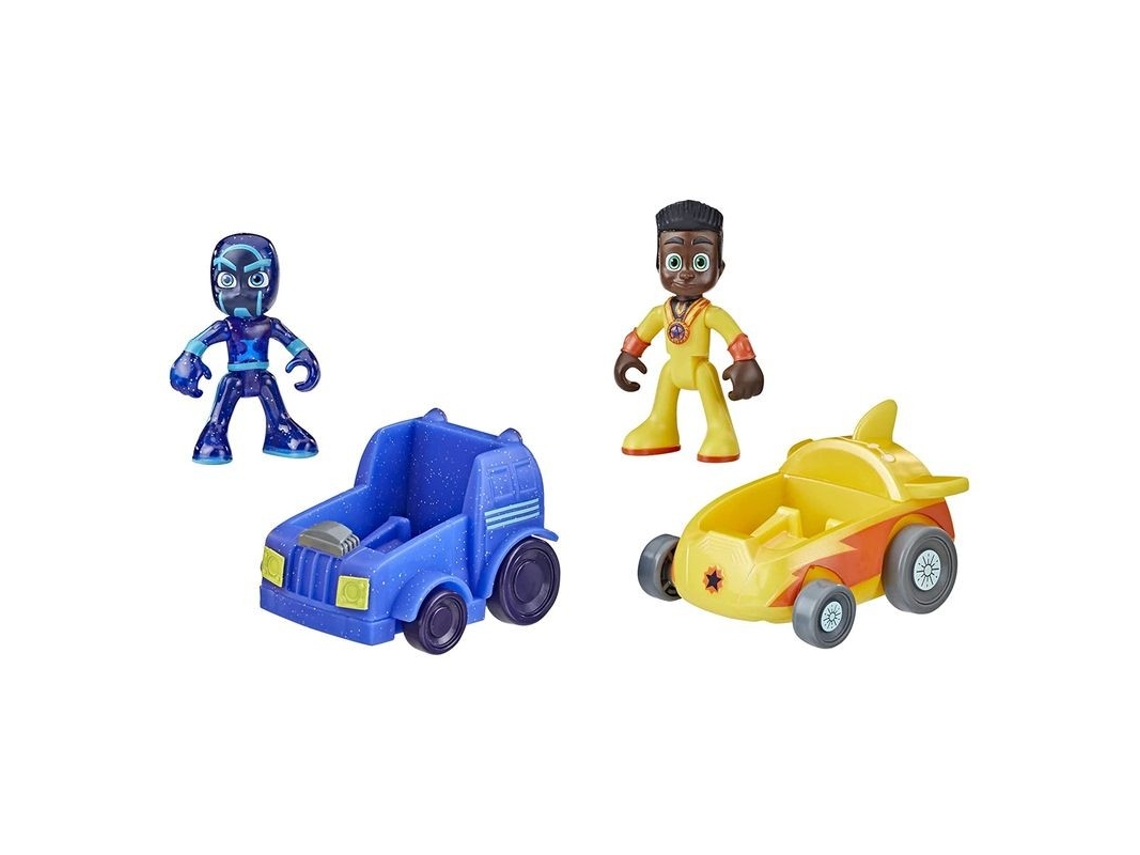 Pack de figuras de máscaras PK: Newton vs. Night Ninja con dos minivehículos Hasbrop23