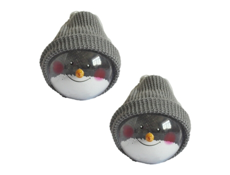 Adornos de bolas de muñeco de nieve de Navidad Adornos inastillables de Navidad Colgante de árbol de Navidad, gris