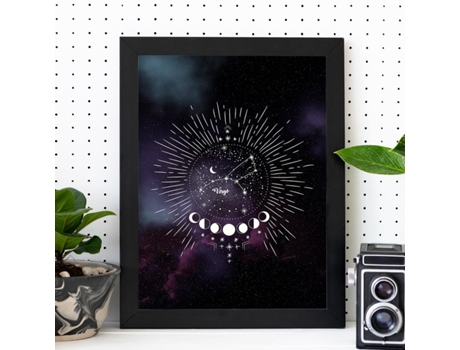 Póster NACNIC con La Constelación Virgo. Poster con Símbolo do Zodiaco en y Fondo do Cielo Estrellado