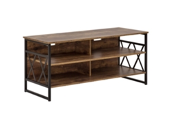 Mueble TV BELIANI Carlisle de Tablero de fibra Madera oscura 120x51x57