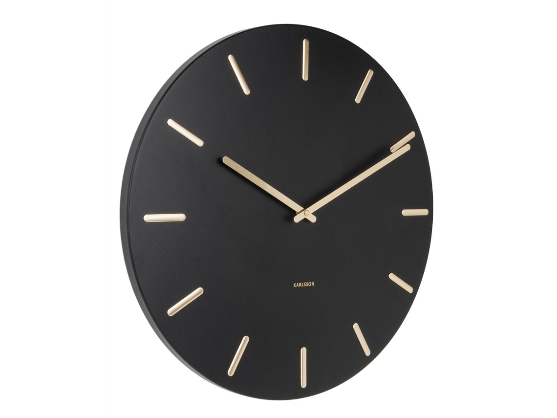 Reloj de pared de acero con barras doradas Karlsson Charm