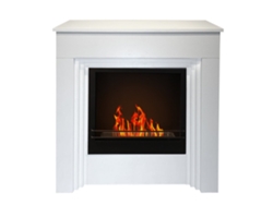 Chimenea de bioetanol de pie BELLINI en madera blanca  L96 x P35 x H96