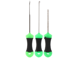 Danu26-3 Piezas Aguja De Cebo Para Pesca De Carpa Acero Inoxidable Mango Redondo Plástico Verde Negro