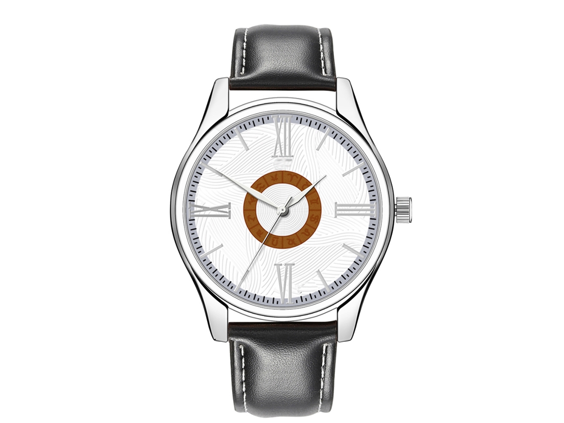 Reloj De Pulsera De Cuarzo Para Hombre Con Correa De Pu Moda Empresarial Dial Redondo Negro Y Blanco