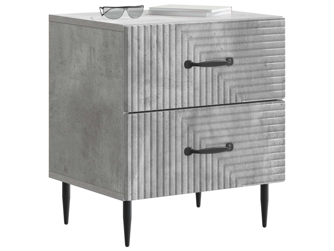 Maison Exclusive - Armario De Noche 2 Pcs Gris Hormigón 43 X 34,5 X 47,5 Cm