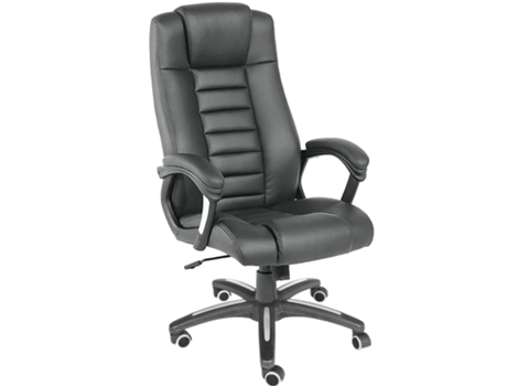 Silla De Oficina Acabado De Lujo TECTAKE (Negro - Cuero Sintético - 52 X 49 X 50 cm)