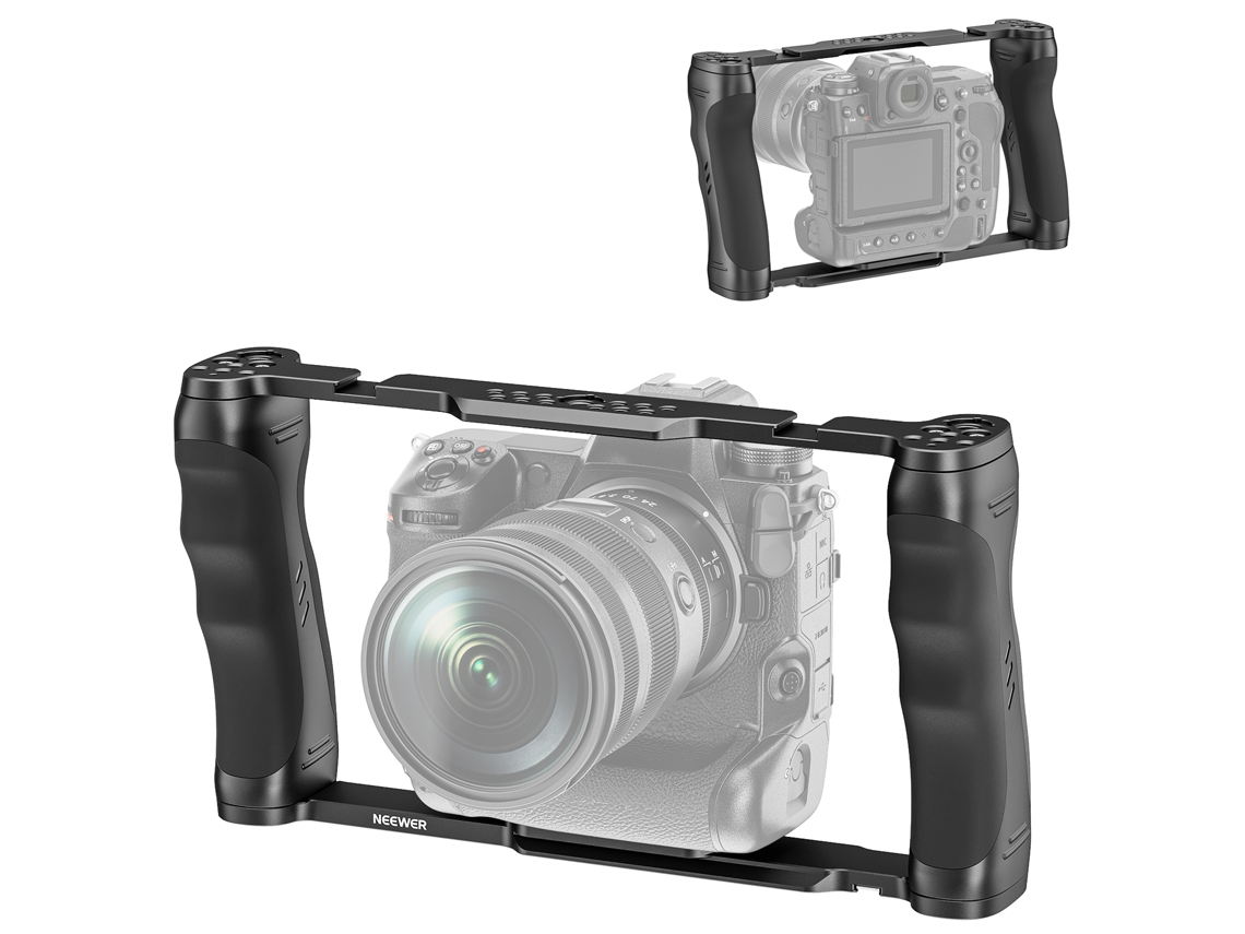 Jaula para videocámara Neewer, estabilizador universal para cámara compatible con placa base Smallrig/Neewer y varillas de 15 mm