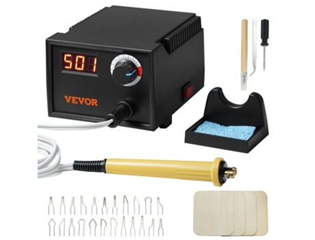 Kit de quema de madera 200 700C quemador de pluma de pirograbado ajustable 23 puntas de alambre VEVOR