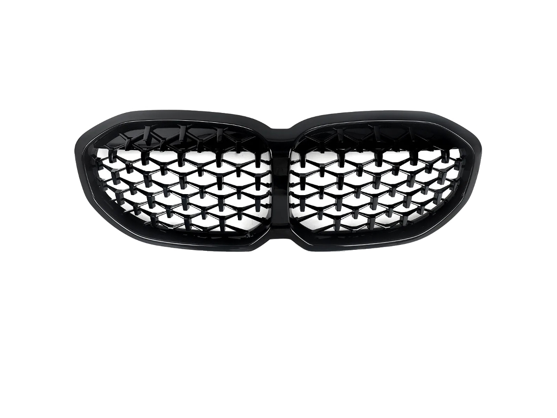 Rejilla del parachoques delantero, estilo diamante, fácil instalación, negro brillante OEM
