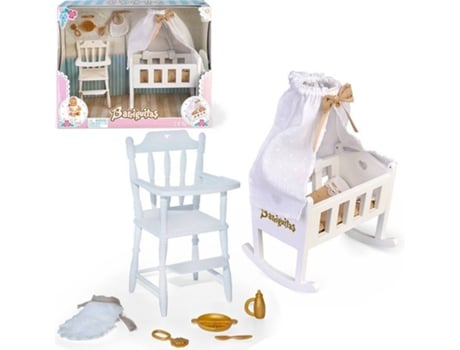 Accesorios de Muñeco FAMOSA Barriguitas Set De Cuna Sillita/Trona Y Accesorios