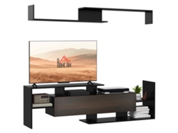 Mueble Para Tv/estante De Pared, Estilo Contemporáneo, Negro, 153 Cm.