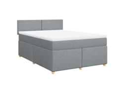 Maison Exclusive - Cama Box Spring Con Colchón Tela Gris Claro 160x200 Cm