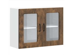 Maison Exclusive - Armario De Cocina De Pared Con Puerta De Cristal "kalmar" De, Roble Ahumado, Madera De Ingeniería