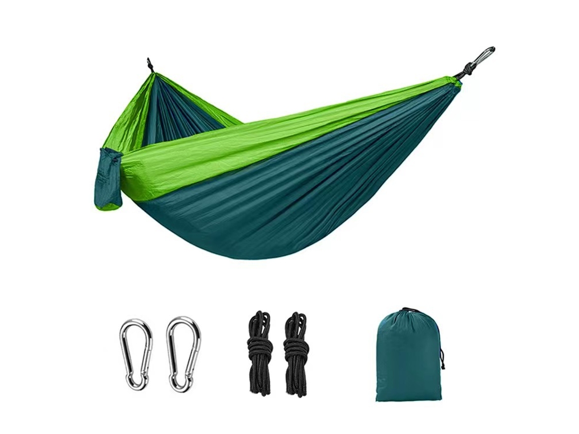 Hamaca Portátil Individual Para Campamentos, Mochileros Y Actividades Al Aire Libre (270x140 Cm) Verde Fruta Siurn