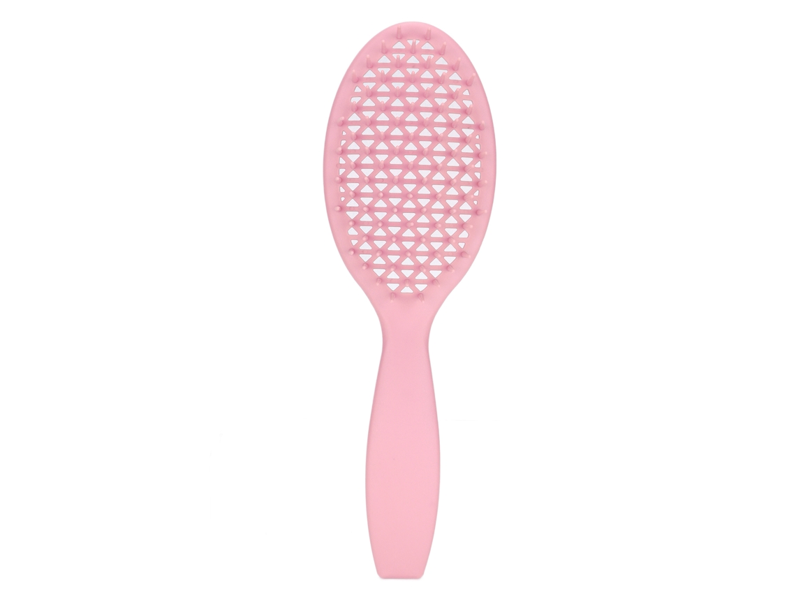 Peine De Masaje Con Diseño Hueco Y Mango Antideslizante Para Aliviar Presión En La Cabeza Y Evitar Pérdida De Cabello Rosa