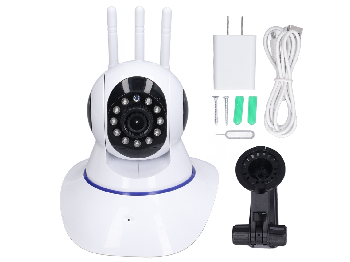 Cámara De Seguridad Wifi Inteligente De 2 Mp, 1080p, Visión Nocturna, Detección De Movimiento Y 3 Antenas.