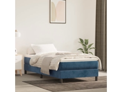 Estructura De Cama Sin Colchón Terciopelo Azul Oscuro 90x190 Cm