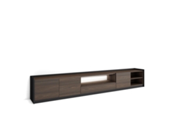 Mueble para TV, 310x37x50cm, para televisores de hasta 80'', LED, roble oscuro y negro.