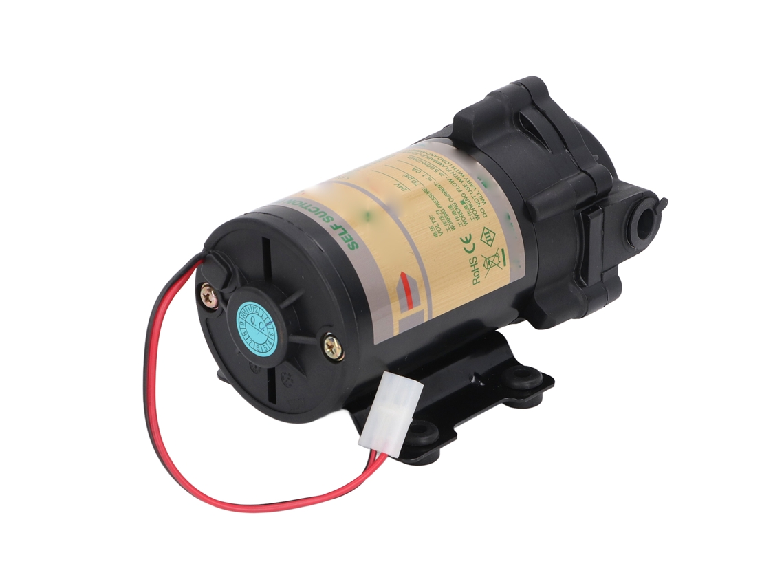 Bomba de refuerzo de presión silenciosa, automática y autocebante de 24 V para purificadores de agua, caravanas y autocaravanas.